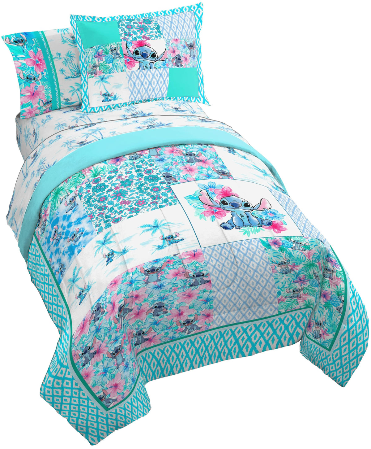 Disney Lilo and Stitch Full Size Comforter Set 7 Piece Bedding, Multi