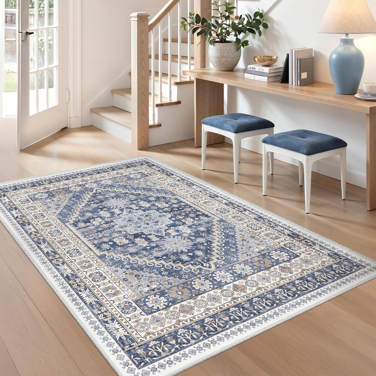 zesthome 5x7 Area Rugs for Living Room,Large Washable Rug,Orange