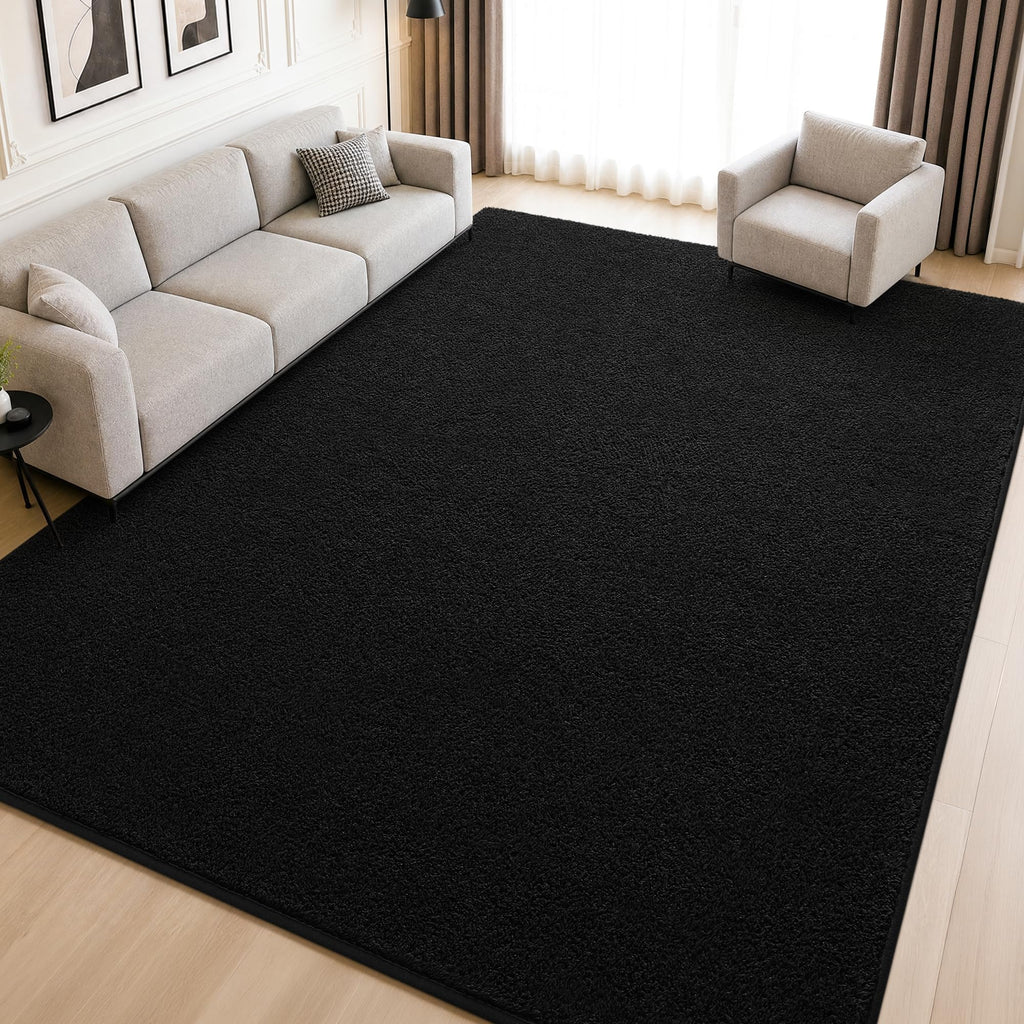 Foxmas 4x6 Dark Grey Modern Minimalist Area Rugs