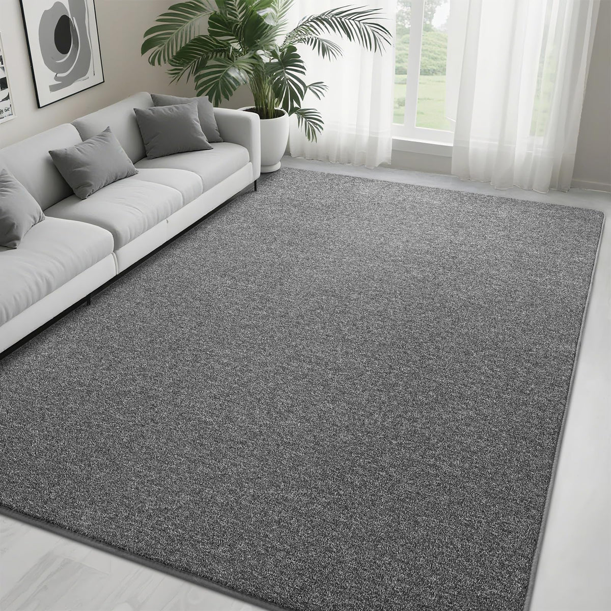 4x6 Grey Area Rug Modern Aesthetic Minimalist