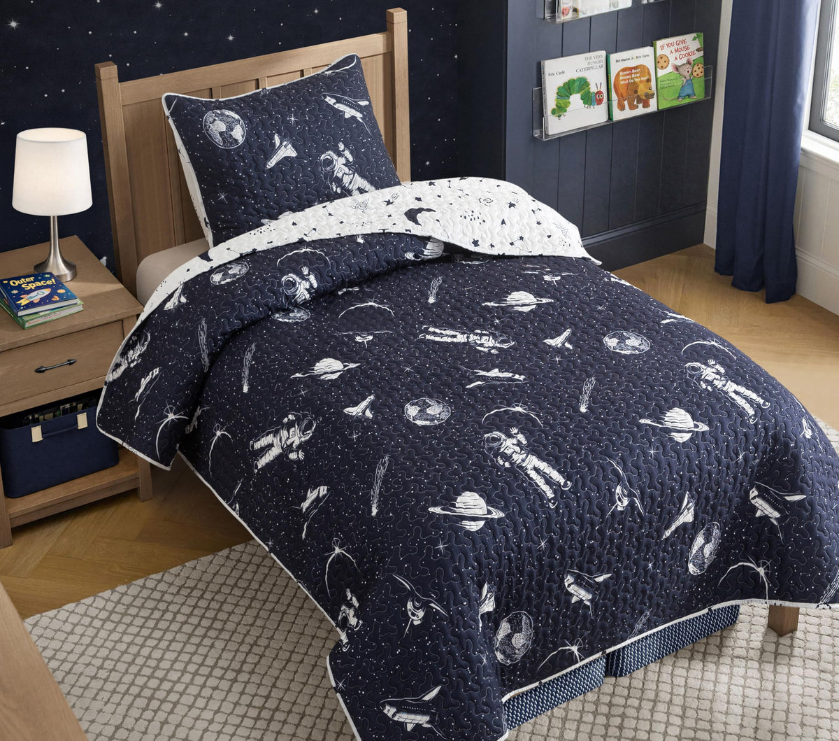Soul & Lane - Dinosaur Quilt Set, Kids Dino Bedding, Twin with 1 Sham