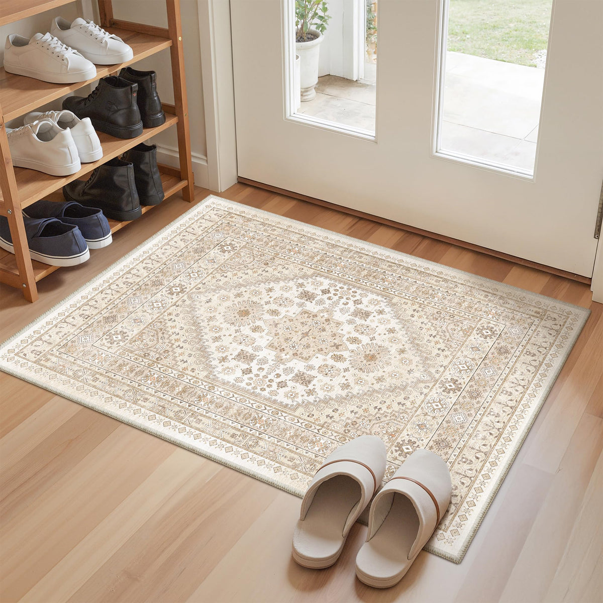 zesthome 5x7 Area Rugs for Living Room,Large Washable Rug,Orange