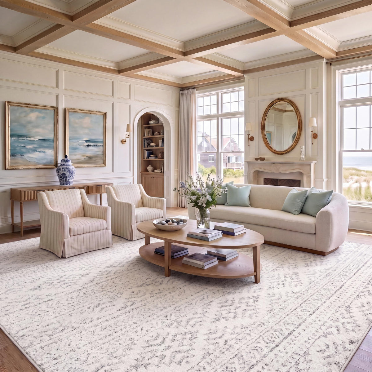 SAFAVIEH Tulum Area Rug 8x10, Large Ivory & Grey TUL272A