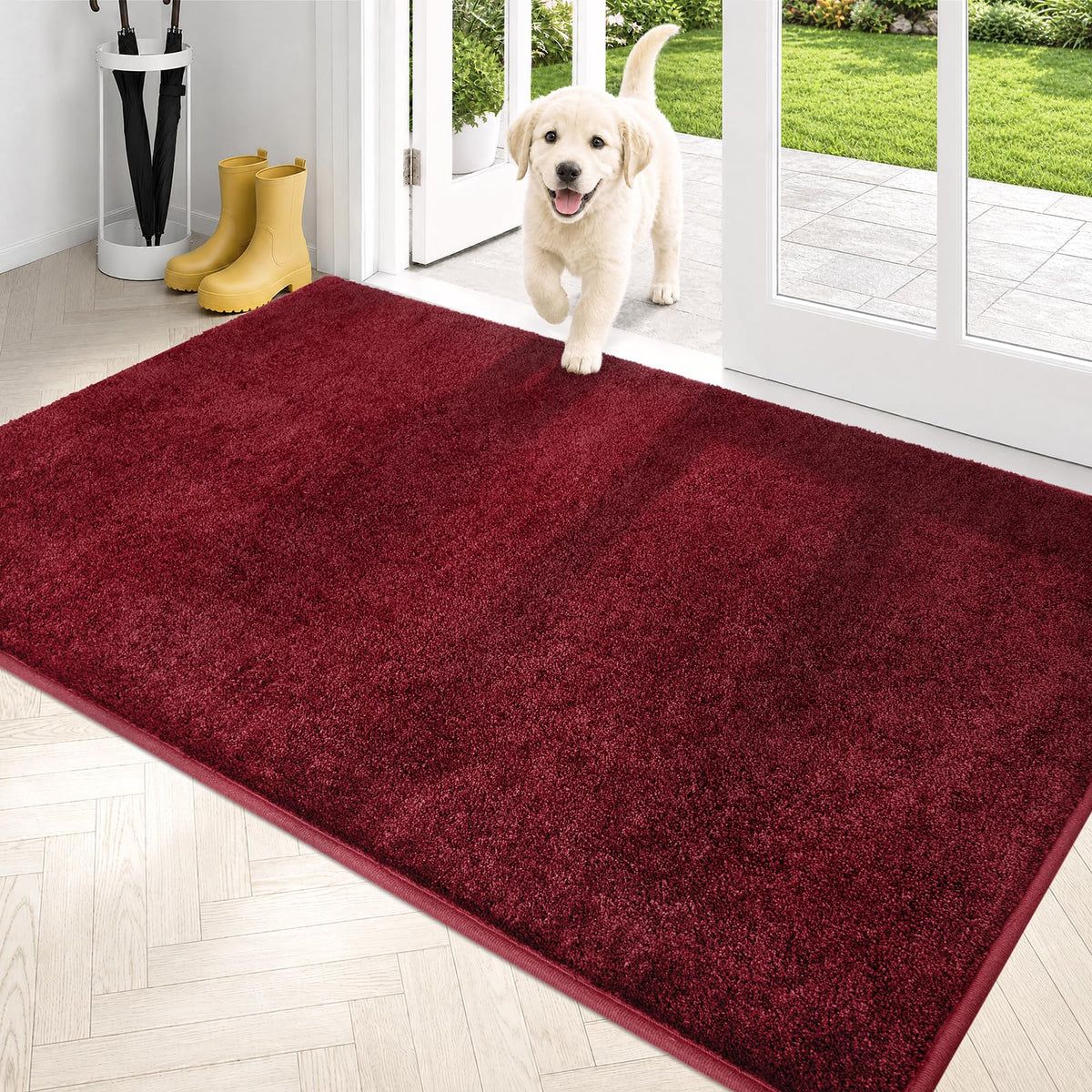 PURRUGS Dirt Trapping Indoor Door Mat, 20" x 31.5", Bluish Grey-Black