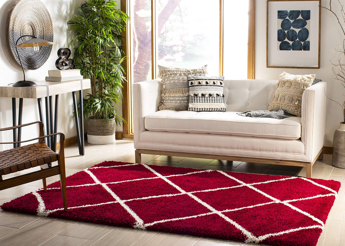 SAFAVIEH Hudson Shag Accent Rug 3'x5', Soft Plush Grey & Beige SGH281J