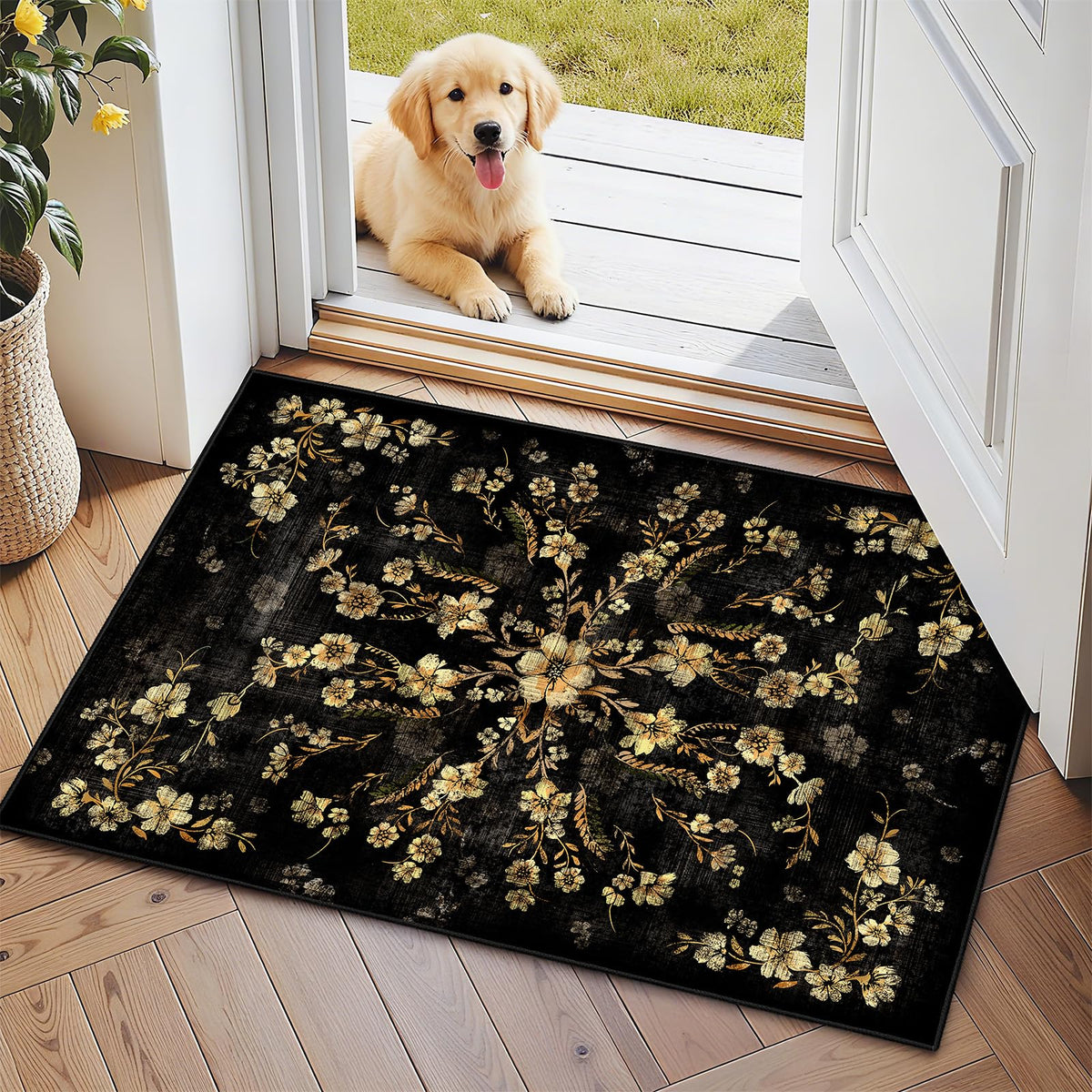 Beige Rug 3x5 Washable Area Rugs for Bedroom Living Room Kitchen Entryway Bedside,Small Modern Marble Abstract Non Slip Carpet