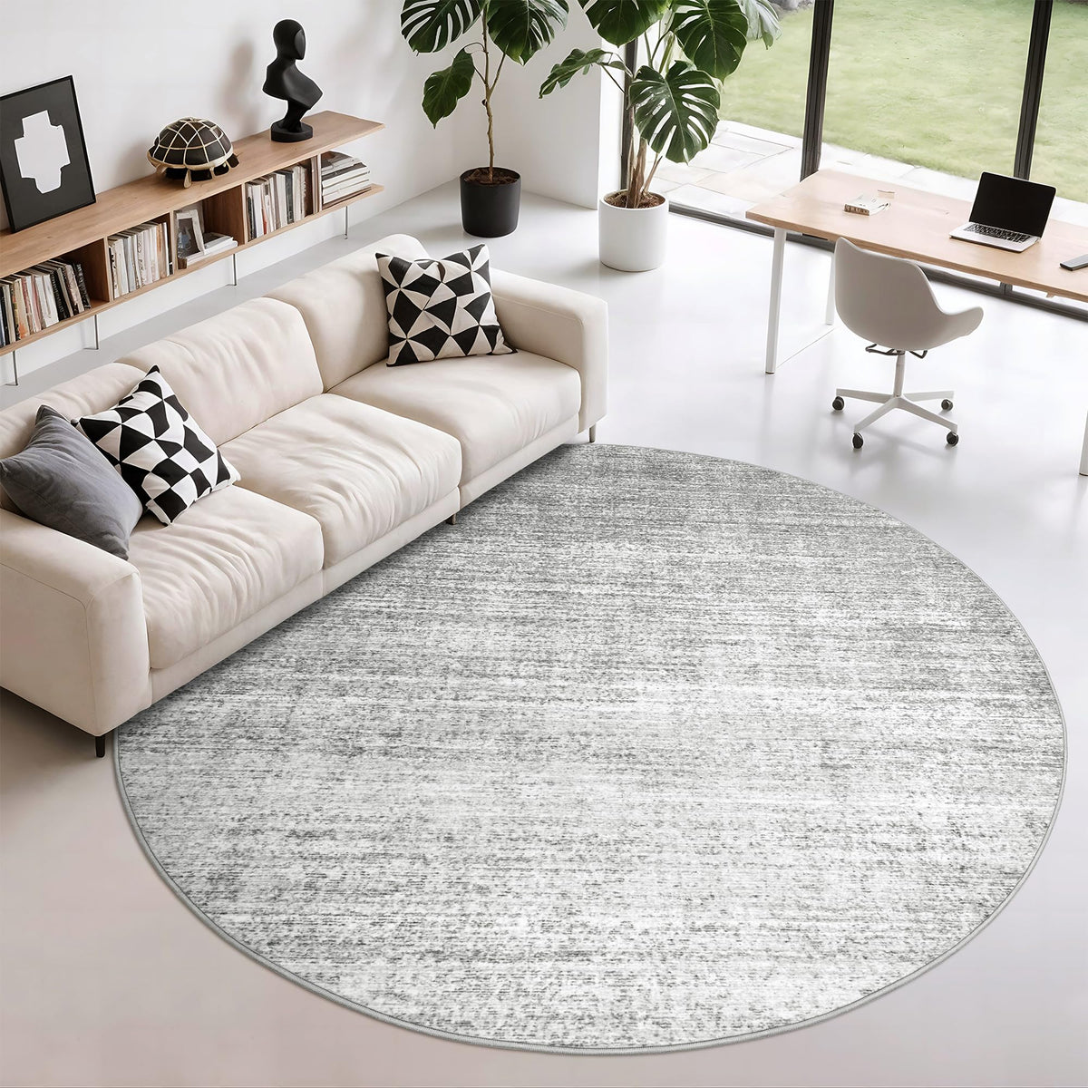 Valenrug Beige 8x10 Area Rugs for Living Room, Large Washable Rug Non Slip