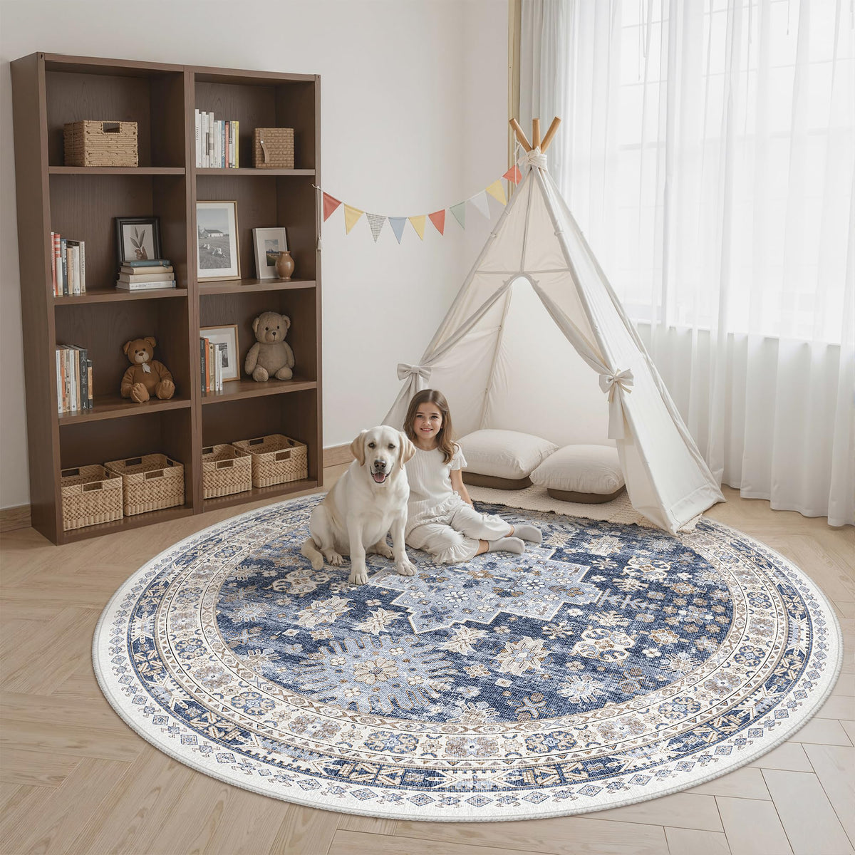 zesthome 5x7 Area Rugs for Living Room,Large Washable Rug,Orange