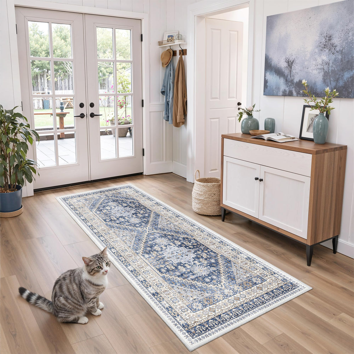 zesthome 5x7 Area Rugs for Living Room,Large Washable Rug,Orange
