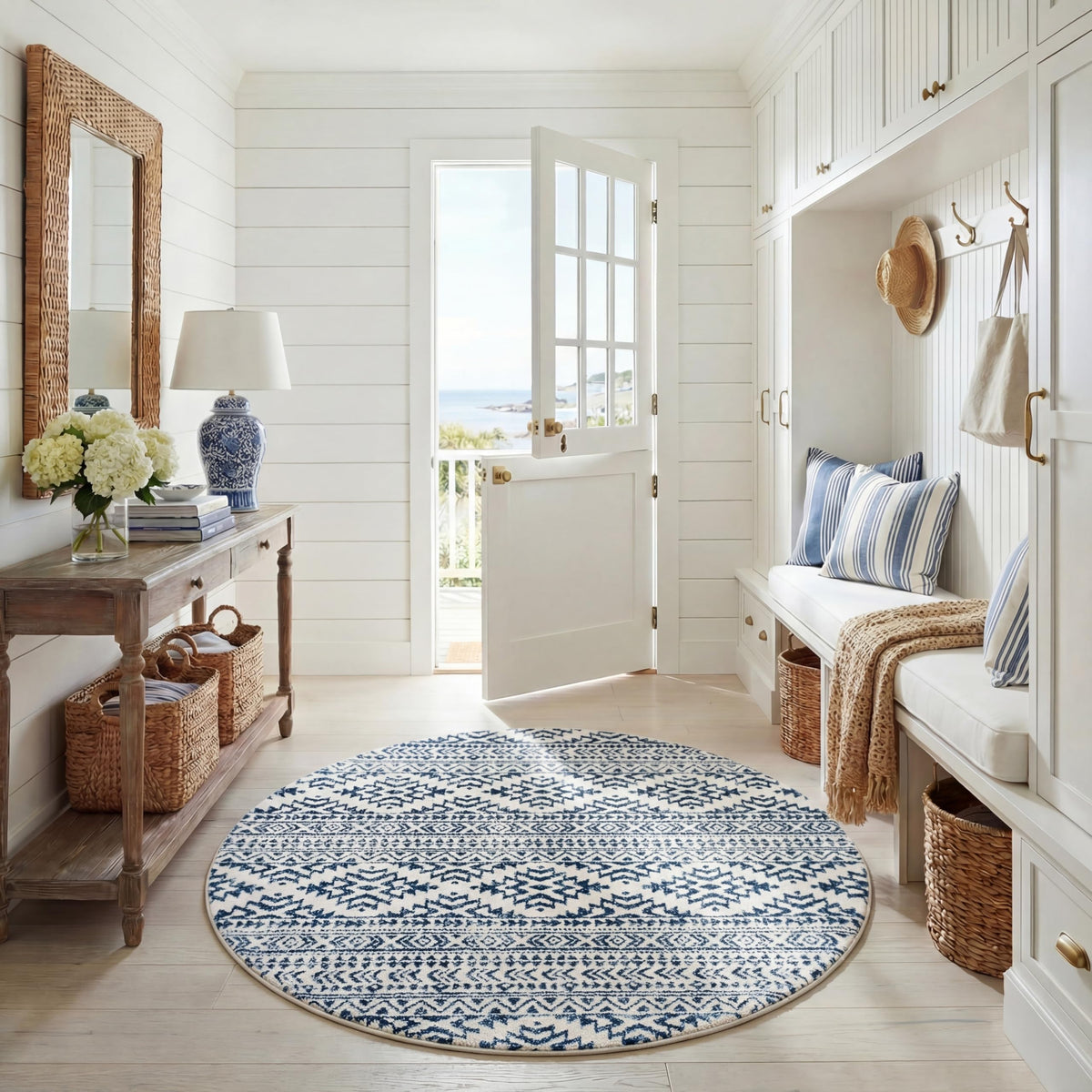 SAFAVIEH Tulum Area Rug 8x10, Large Ivory & Grey TUL272A
