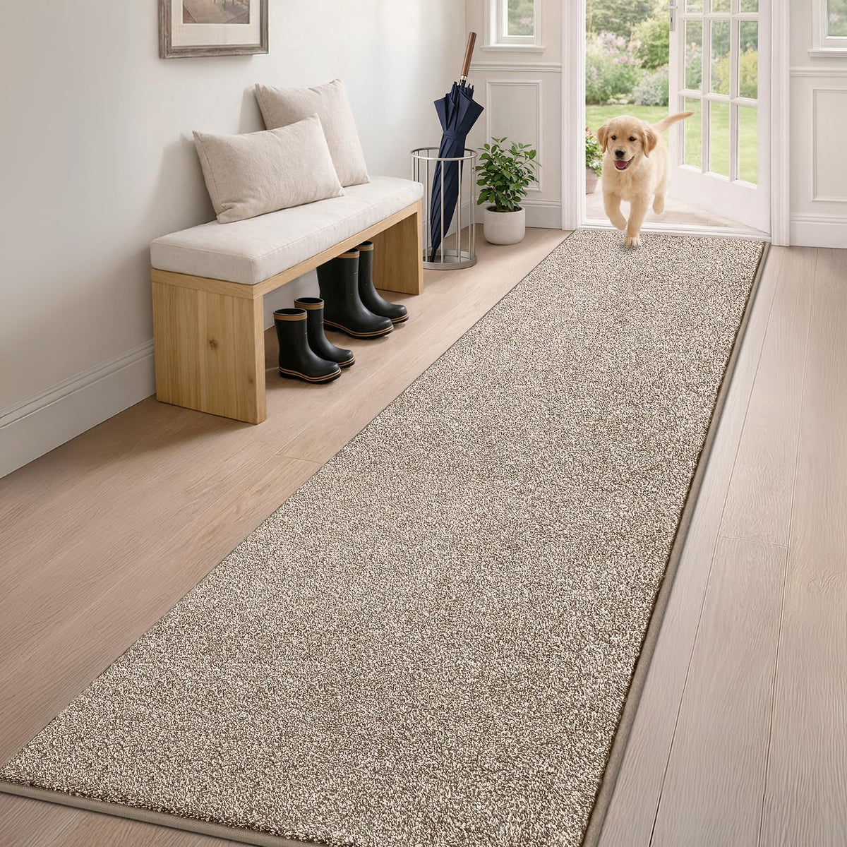 PURRUGS Dirt Trapping Indoor Door Mat, 20" x 31.5", Bluish Grey-Black