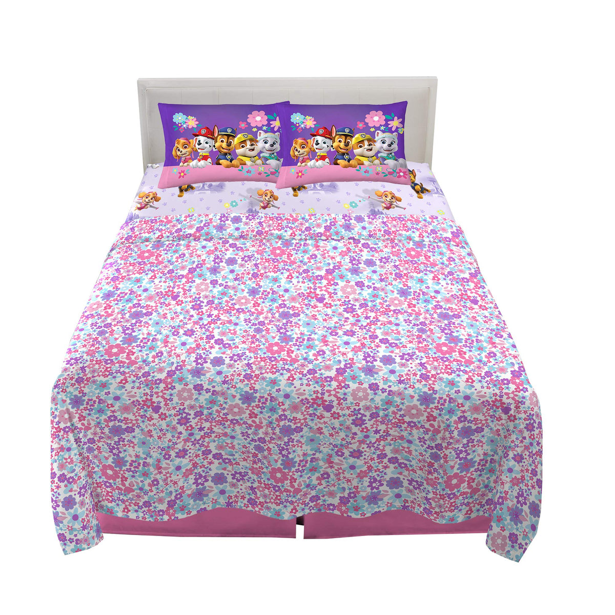Paw Patrol Girls Kids Bedding Super Soft Microfiber Sheet Set, Twin, (Official) Nickelodeon Product By Franco