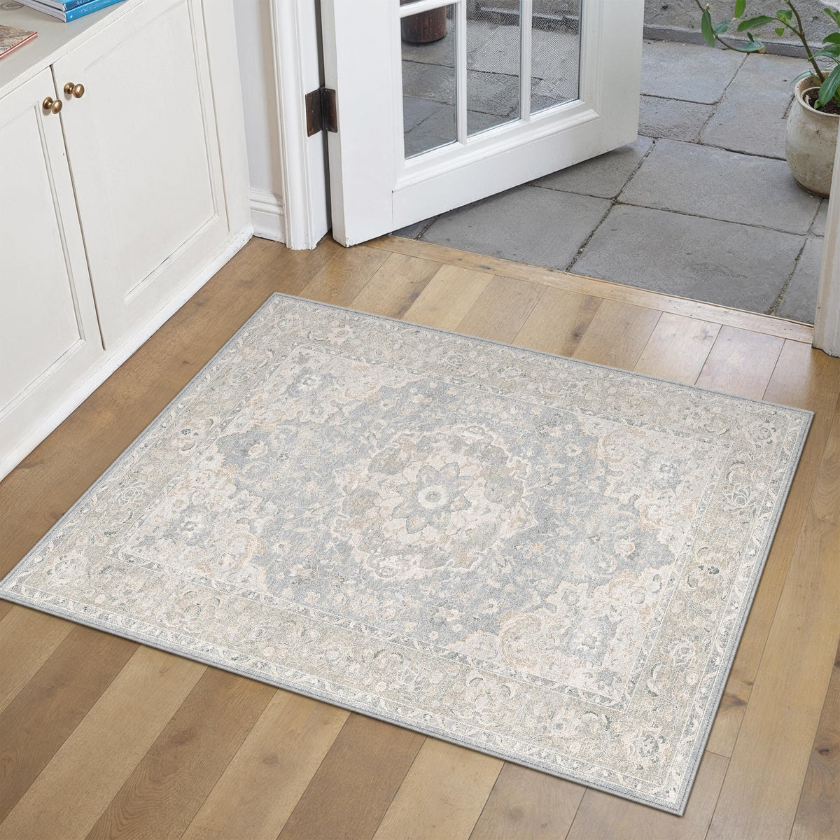 8x10 Beige Area Rug Vintage Carpet