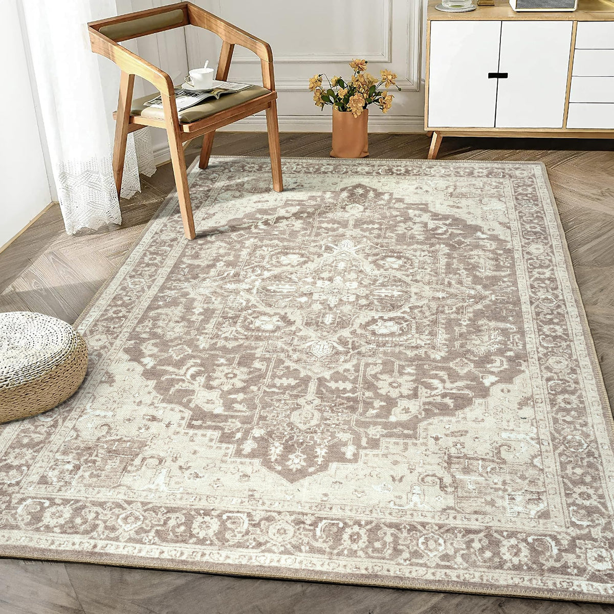 Bloom Rugs Washable Non-Slip 8' x 10' Rug - Gray/Charcoal/Blue Modern Abstract Area Rug for Living Room, Bedroom, Dining Room, and Kitchen - Exact Size: 8' x 10'