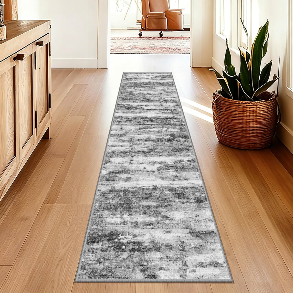 5x7 Area Rugs - Ultra-Thin Washble Rugs,Non-Slip Low Pile Abstract Print Rugs for Living Room,Home Office Decor,Stain Resistant Machine Washable Area Rug