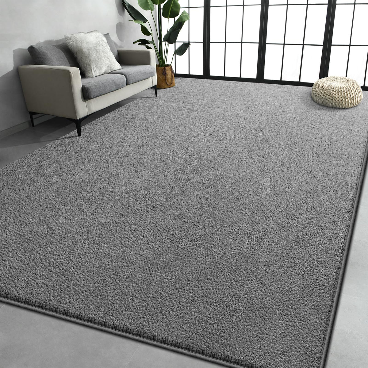 Large Area Rugs for Living Room Bedroom, Minimalist Modern Shag Rug, Soft