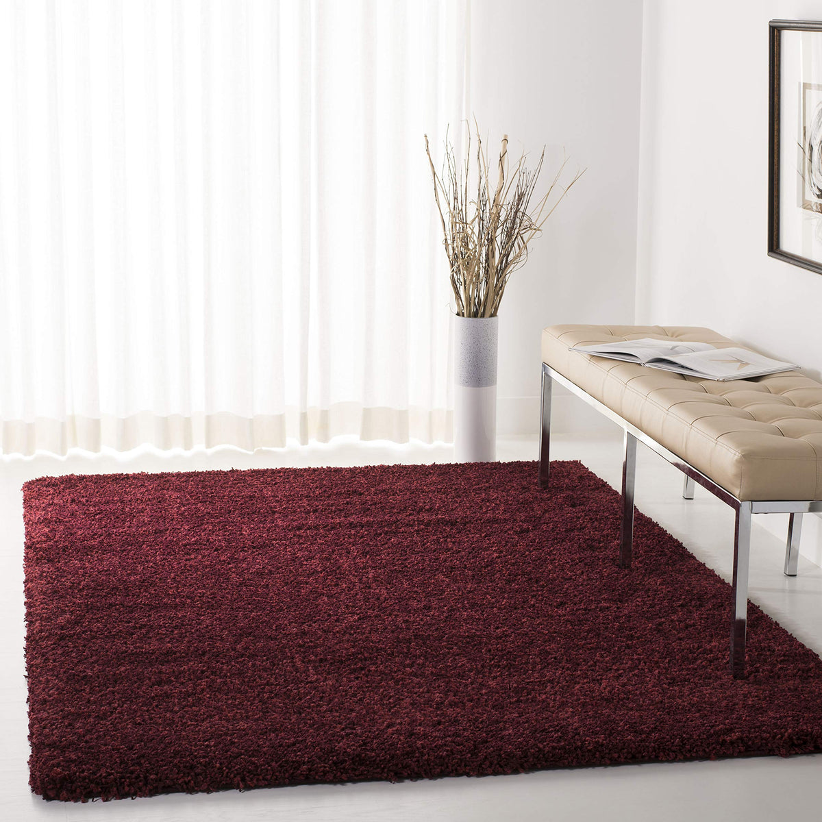 SAFAVIEH Area Rug 4x6 - California Shag Collection - Ivory, Non-Shedding & Easy to Clean, Ultra Plush Thick Pile, Ideal for Living Room, Bedroom, Dining Space (SG151-1212)