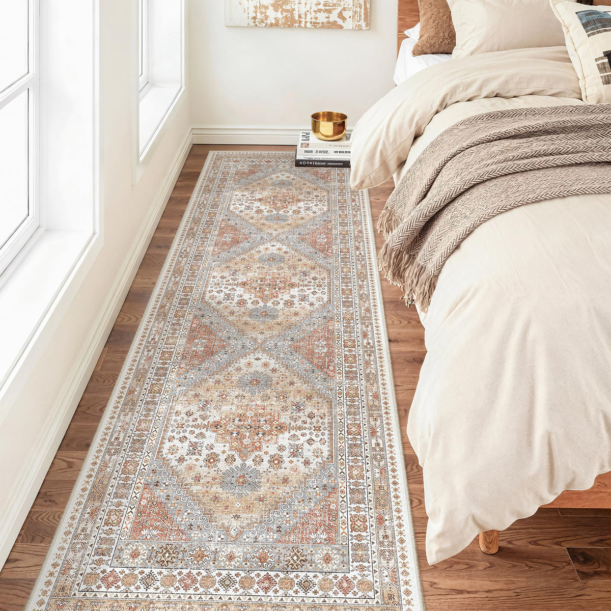 zesthome 5x7 Area Rugs for Living Room,Large Washable Rug,Orange