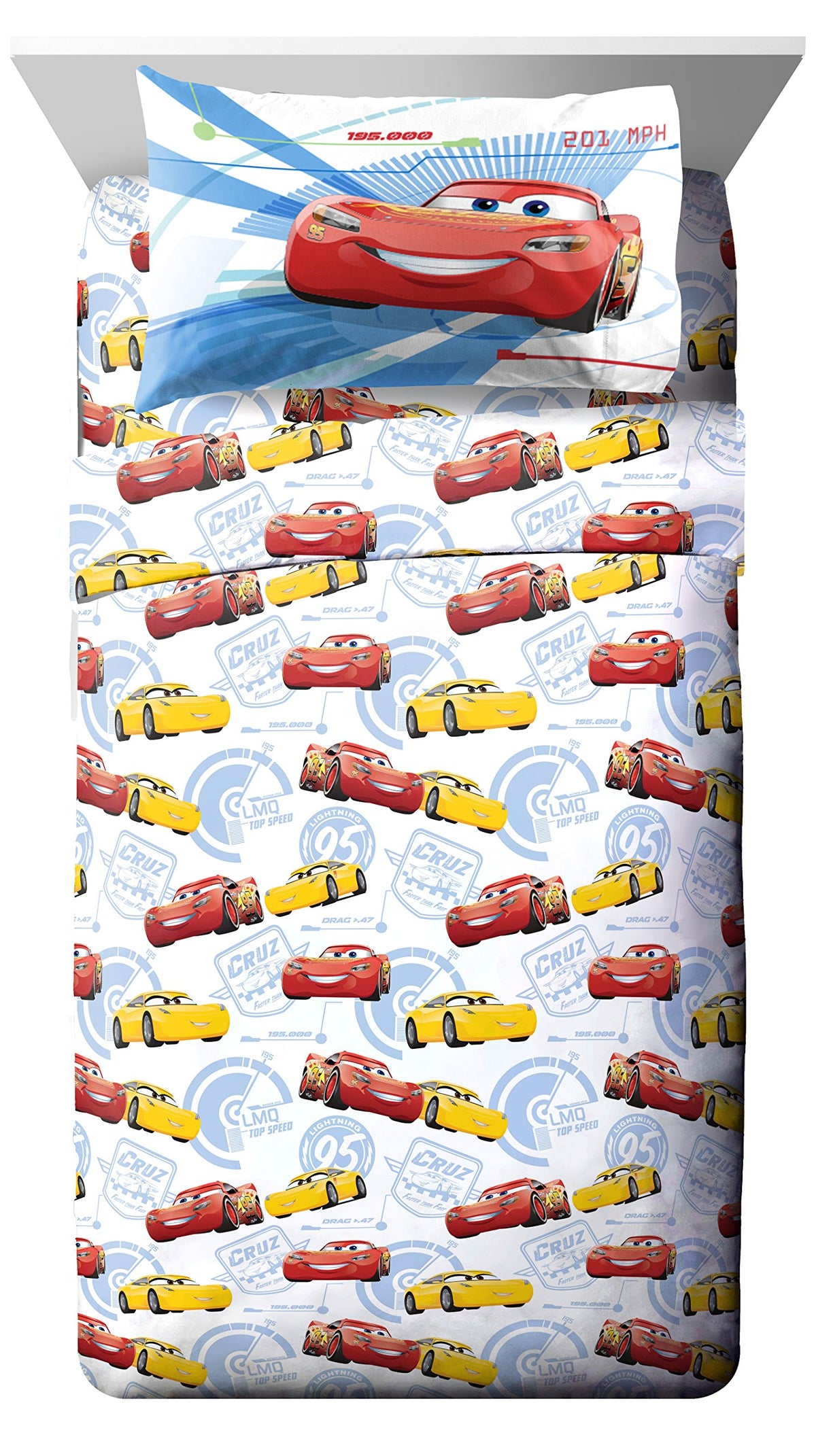 Jay Franco Kids Sheet Cartoon Set with Fitted, Flat Sheets & Pillow Cover - Ultra-Soft Bedding with Pillowcase for Room Decor, White - Toy Story, 4 Piece Queen