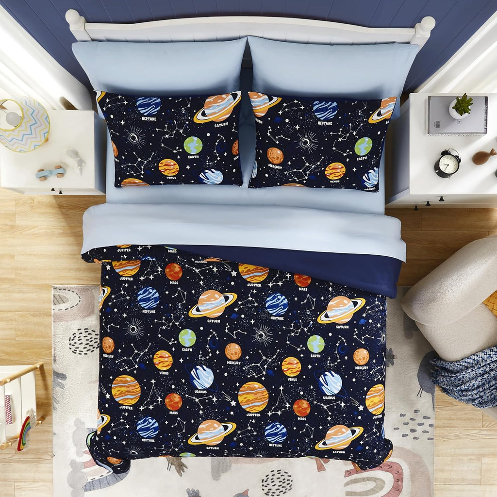 Twin Bedding Sets for Boys - 5 Pieces Space Bedding Twin Comforter Set