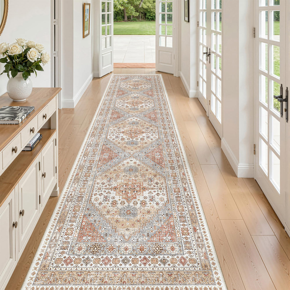 zesthome 5x7 Area Rugs for Living Room,Large Washable Rug,Orange