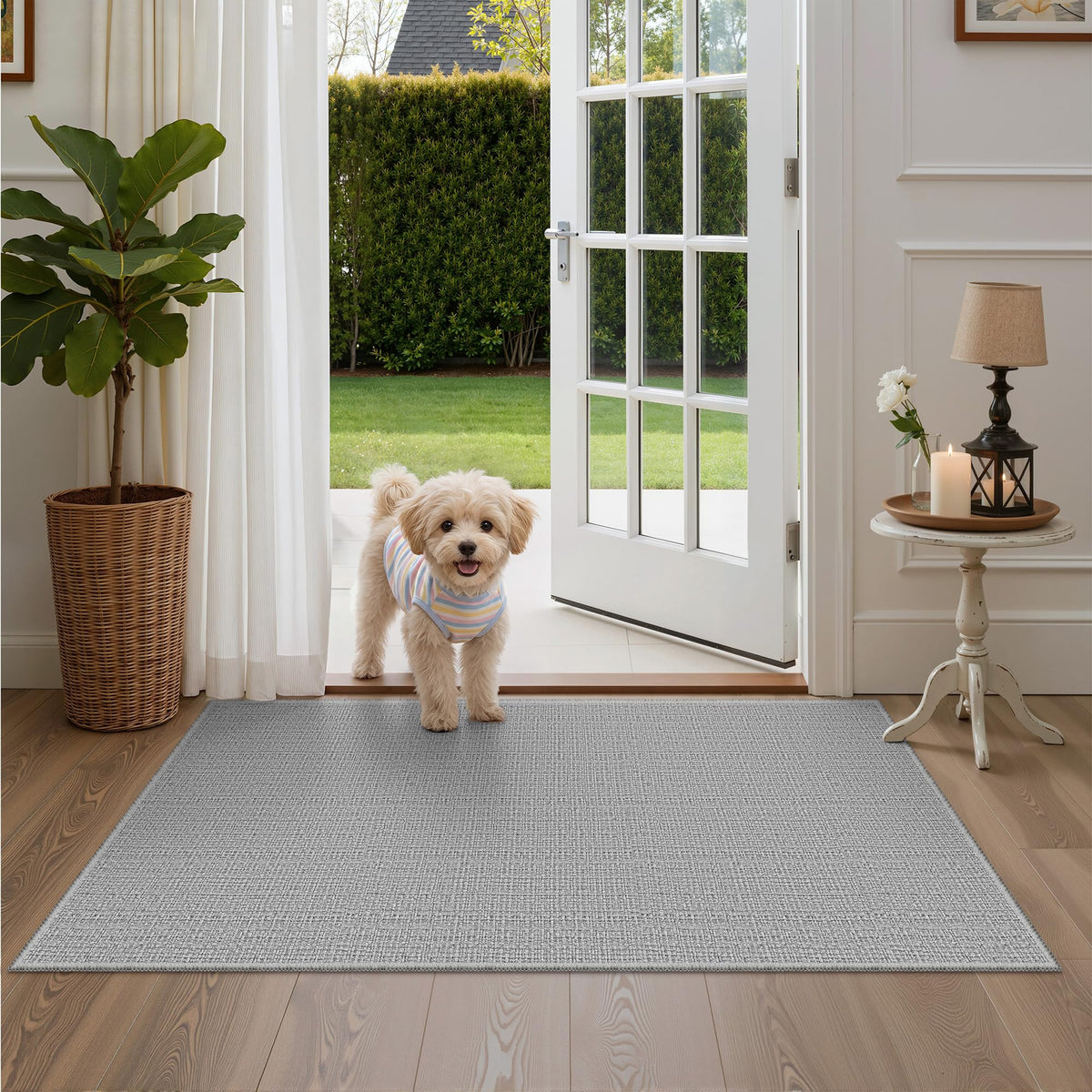 Valenrug Beige 8x10 Area Rugs for Living Room, Large Washable Rug Non Slip