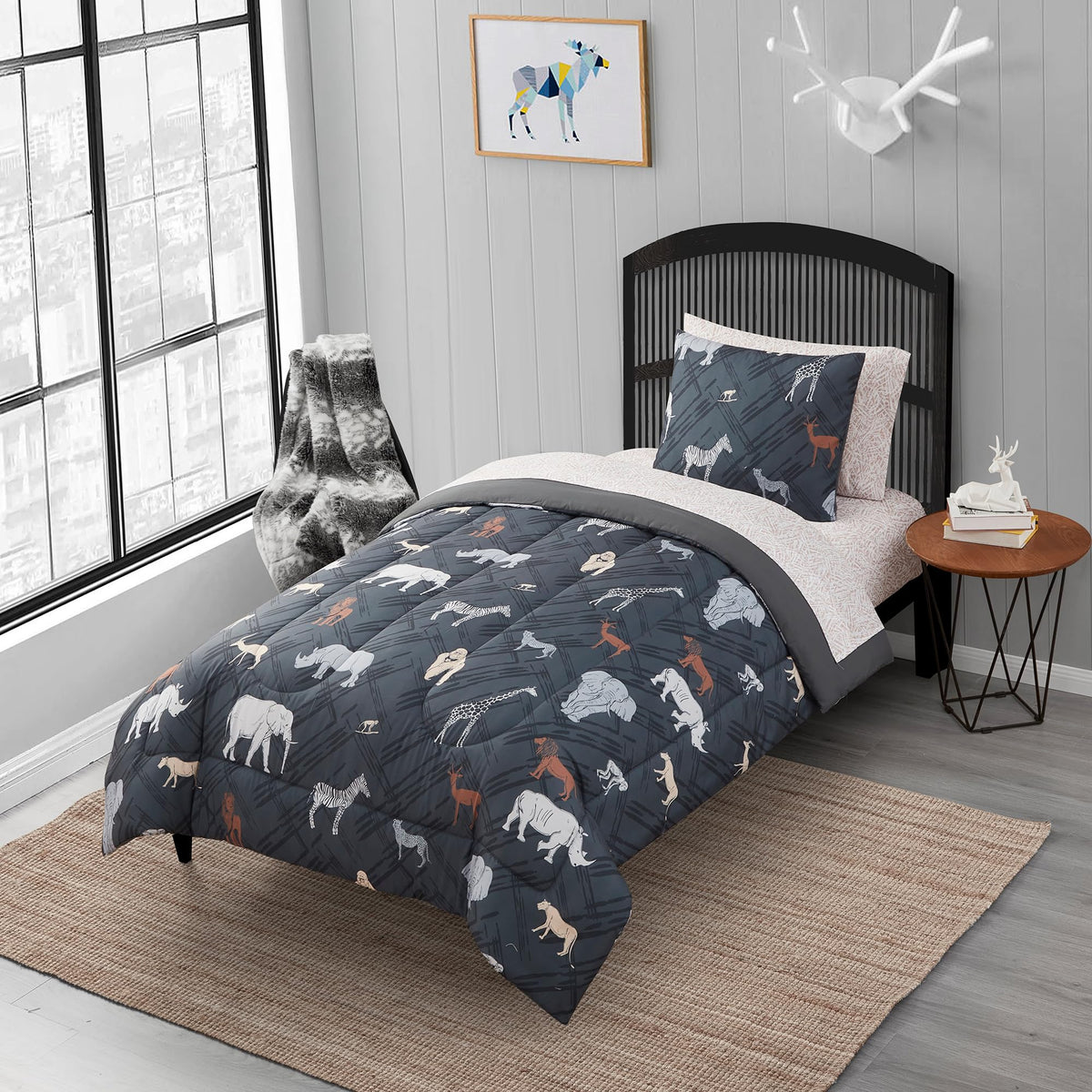 Kids Bedding Set Bed in a Bag for Boys and Girls Toddlers Printed Sheet Set and Comforter, Twin, Fairytale Princess