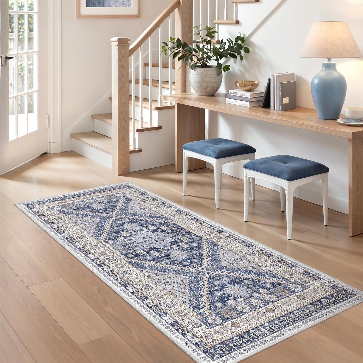 zesthome 5x7 Area Rugs for Living Room,Large Washable Rug,Orange