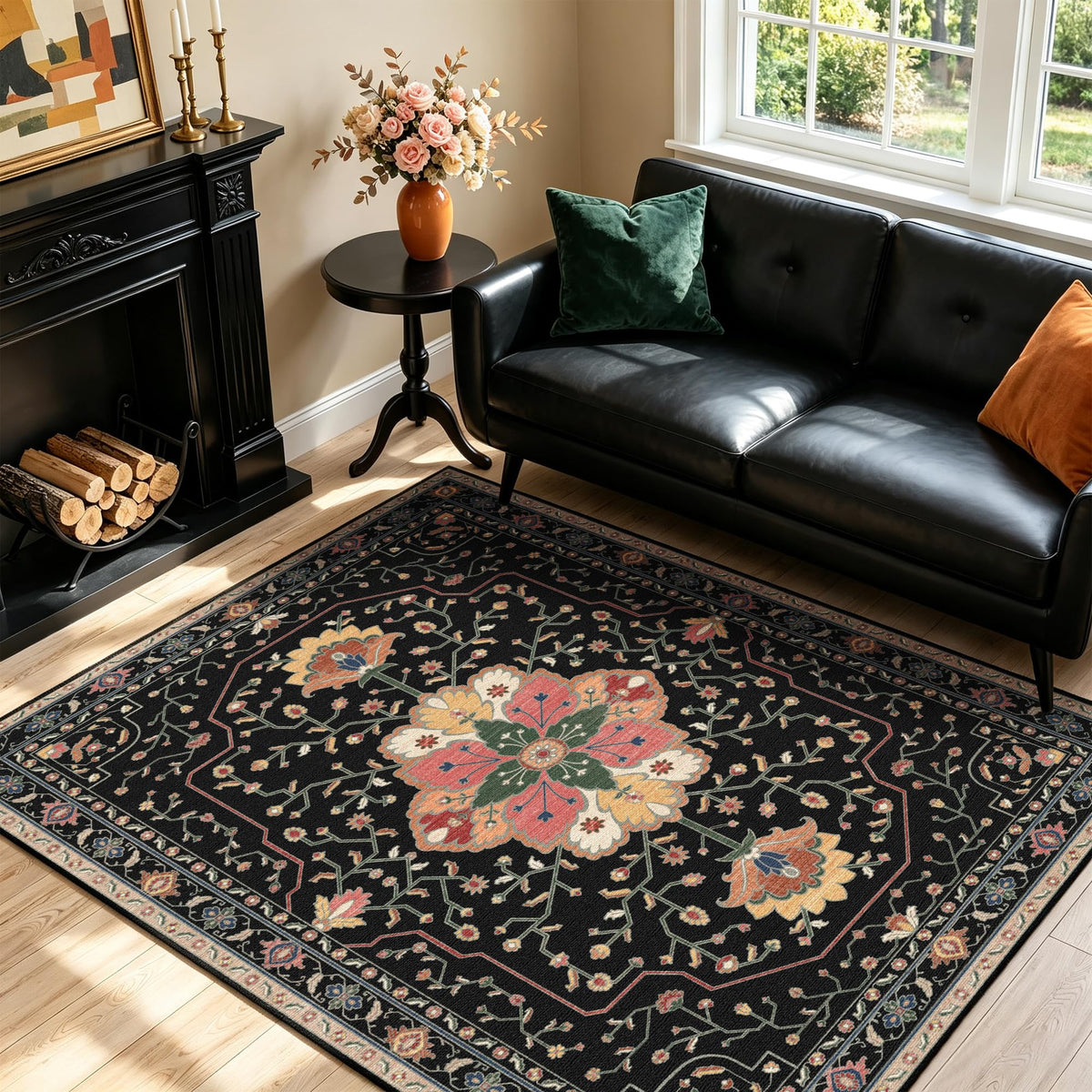 YARNSCAPE 2' x 3' Machine Washable Area Rug, Non-Slip Low-Pile Carpet