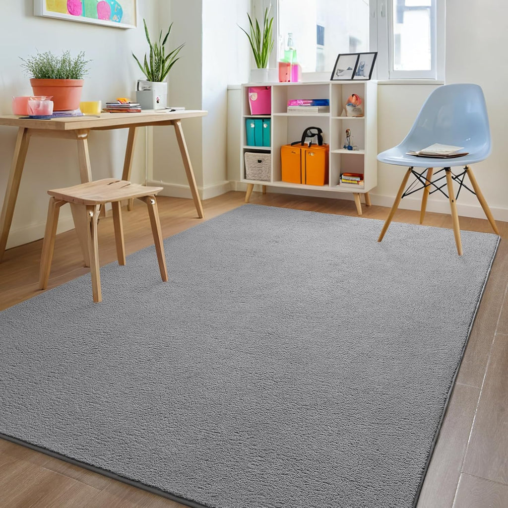 4x6 Grey Area Rug Modern Aesthetic Minimalist