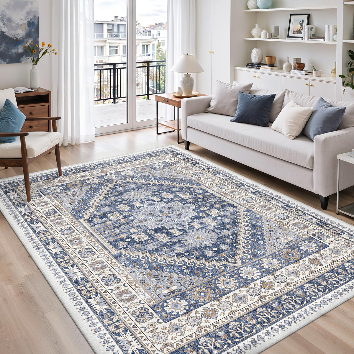 zesthome 5x7 Area Rugs for Living Room,Large Washable Rug,Orange