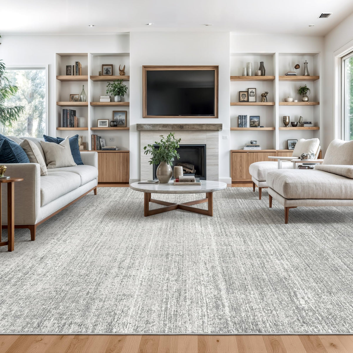 Valenrug Beige 8x10 Area Rugs for Living Room, Large Washable Rug Non Slip