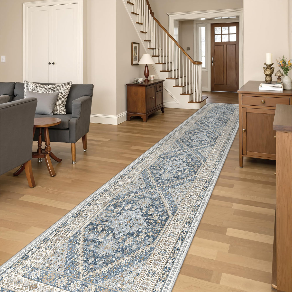 4x6 Area Rugs for Living Room, Non Slip Rugs for Bedroom, Beige