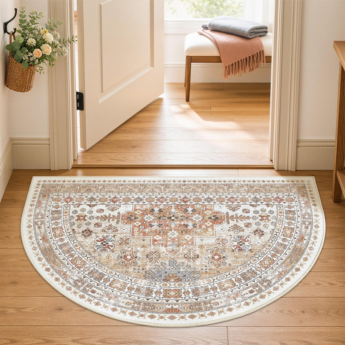 zesthome 5x7 Area Rugs for Living Room,Large Washable Rug,Orange