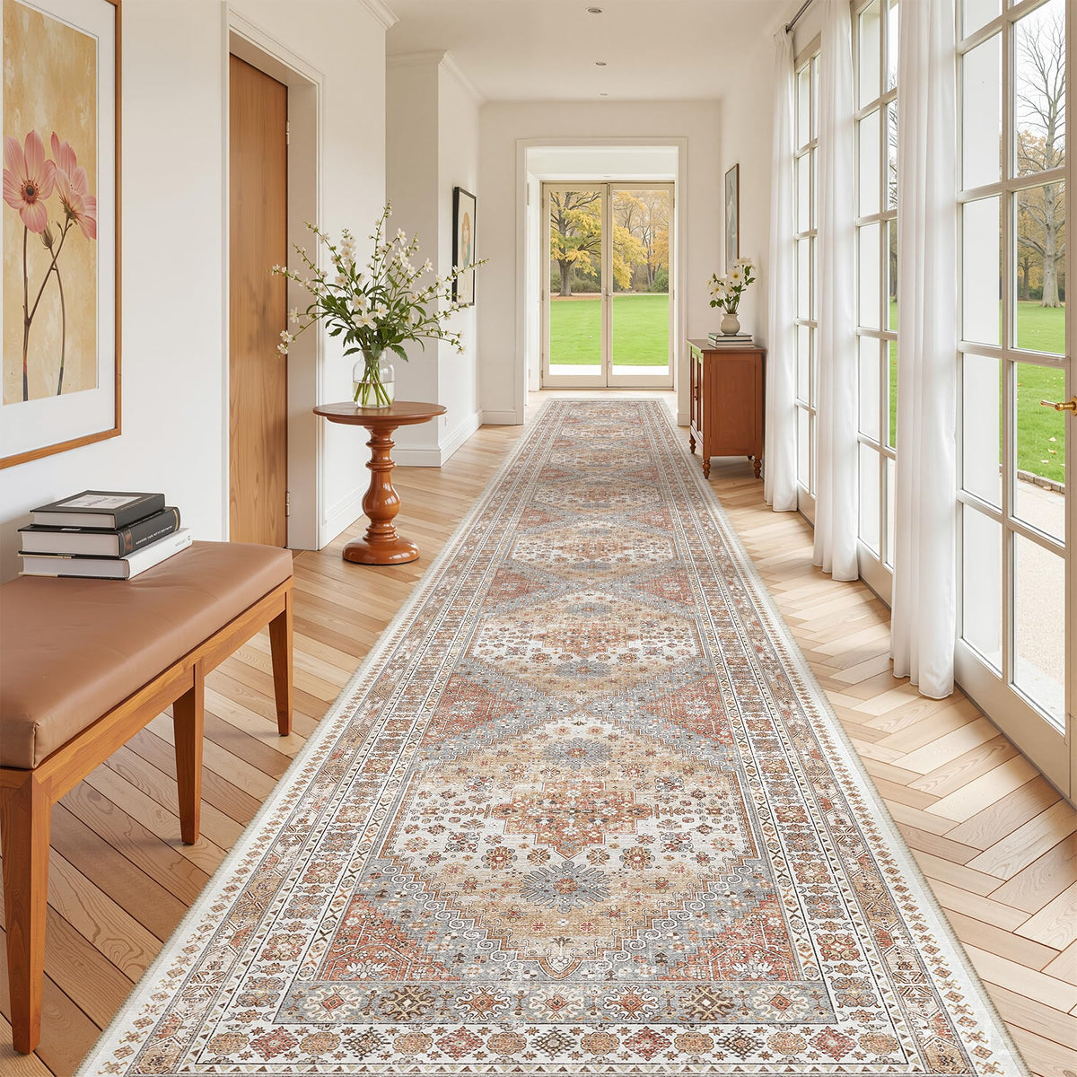 zesthome 5x7 Area Rugs for Living Room,Large Washable Rug,Orange