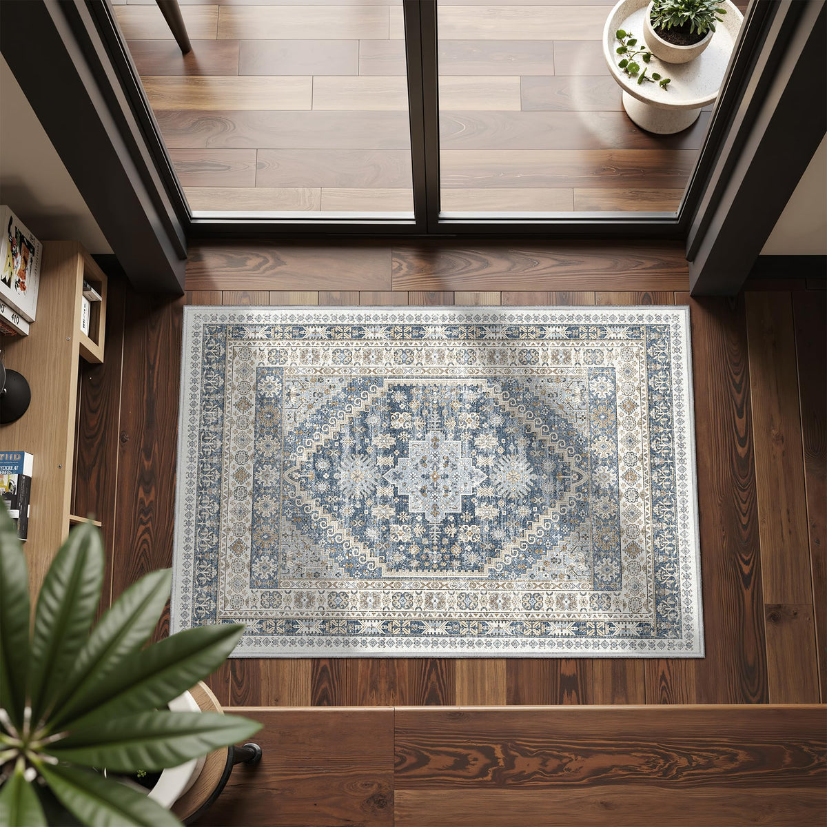 4x6 Area Rugs for Living Room, Non Slip Rugs for Bedroom, Beige