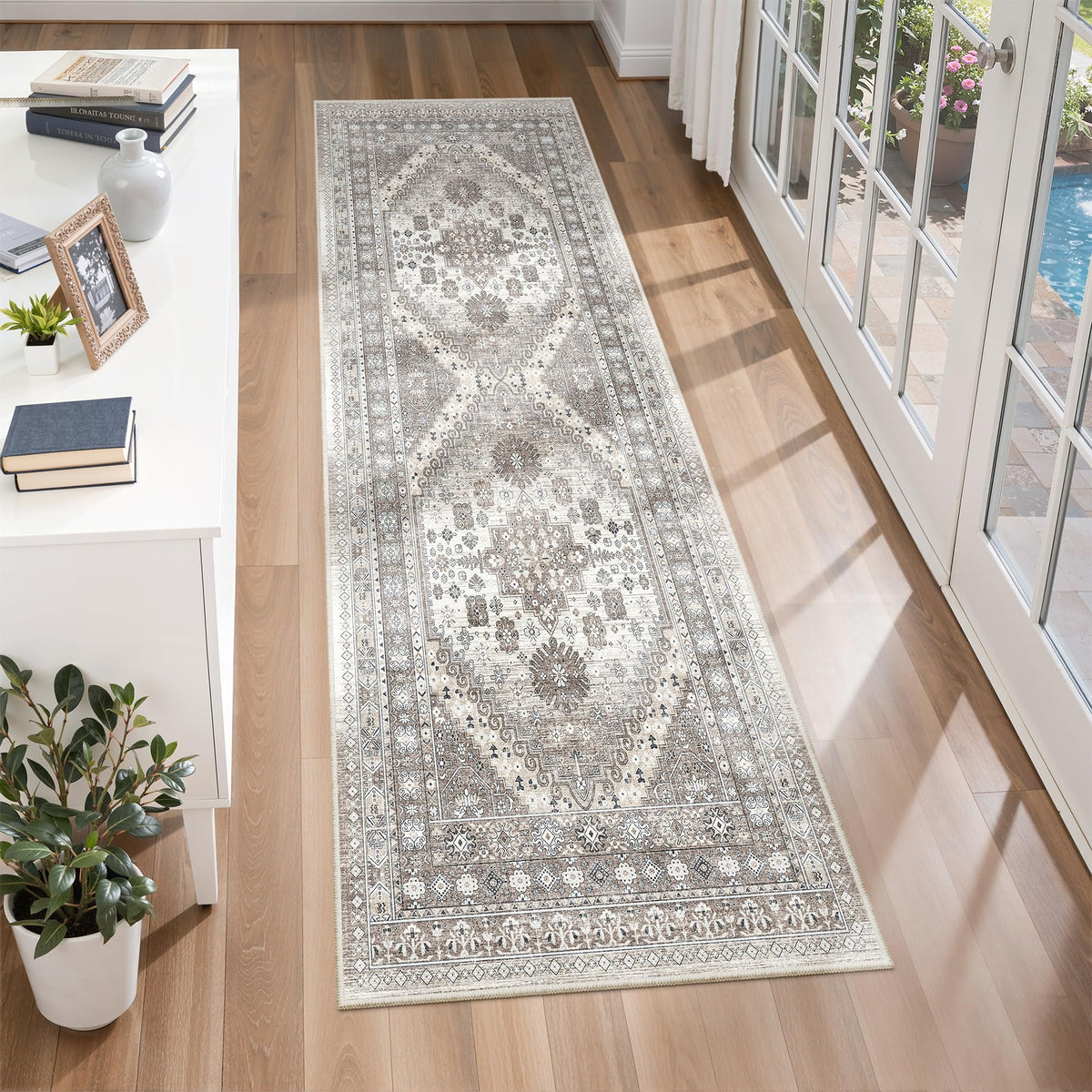 zesthome 5x7 Area Rugs for Living Room,Large Washable Rug,Orange