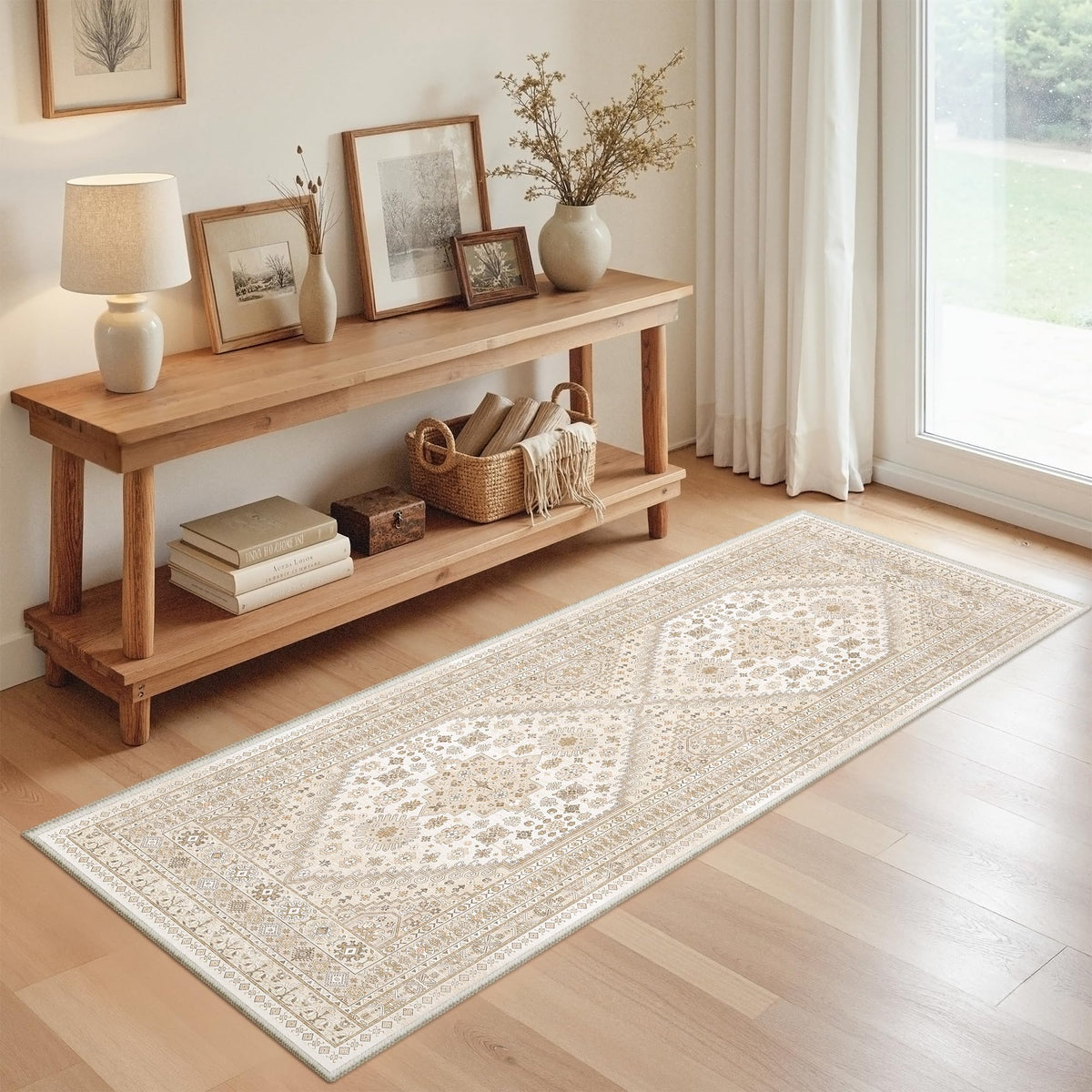zesthome 5x7 Area Rugs for Living Room,Large Washable Rug,Orange