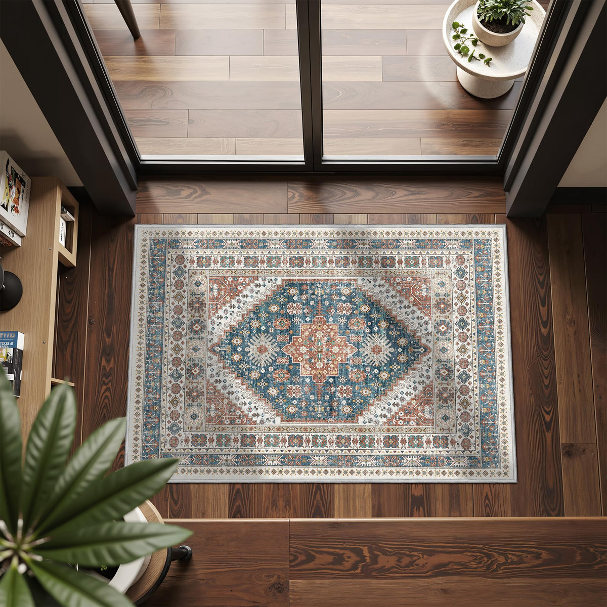 4x6 Area Rugs for Living Room, Non Slip Rugs for Bedroom, Beige
