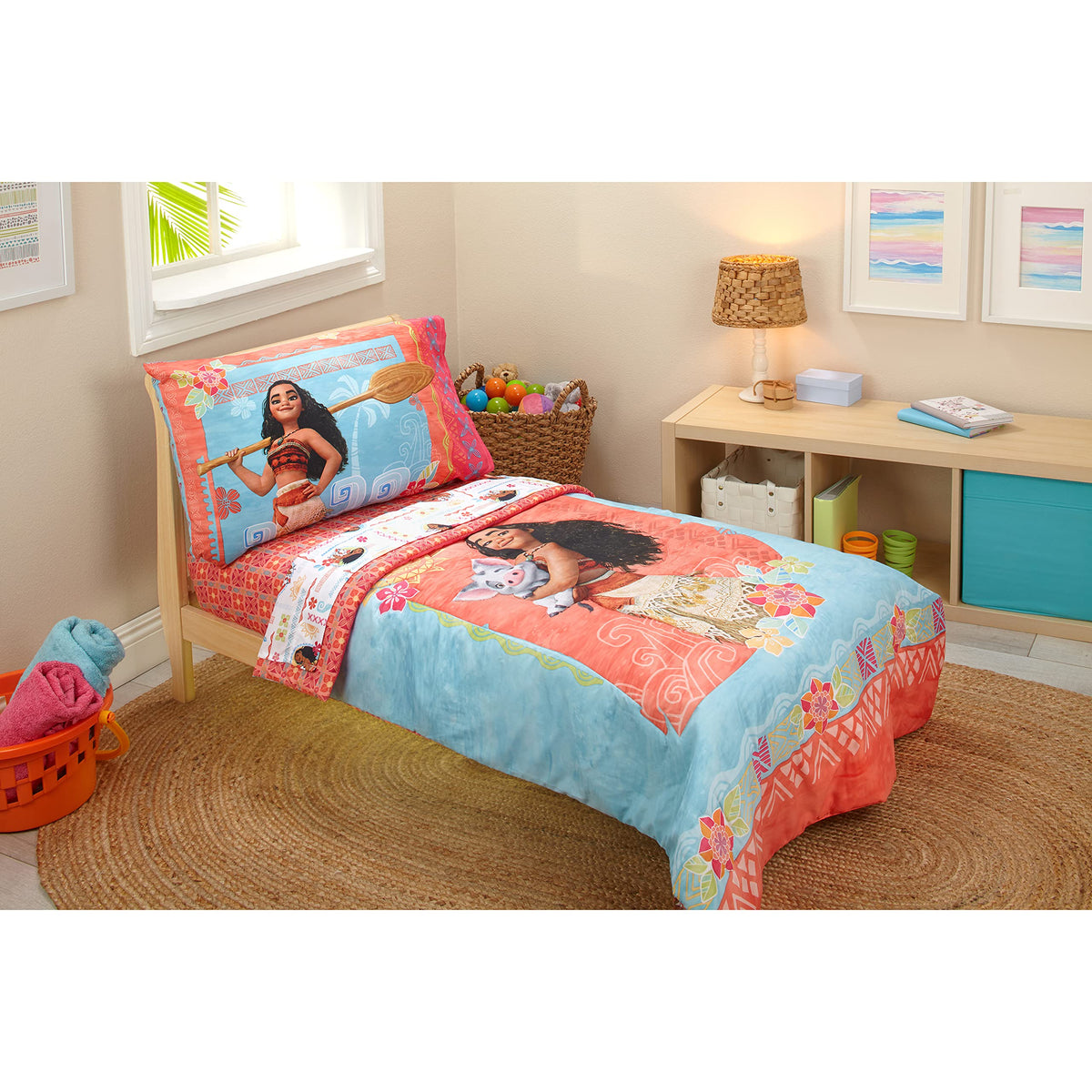Disney 4 Piece Minnie's Fluttery Friends Toddler Bedding Set, Lavender