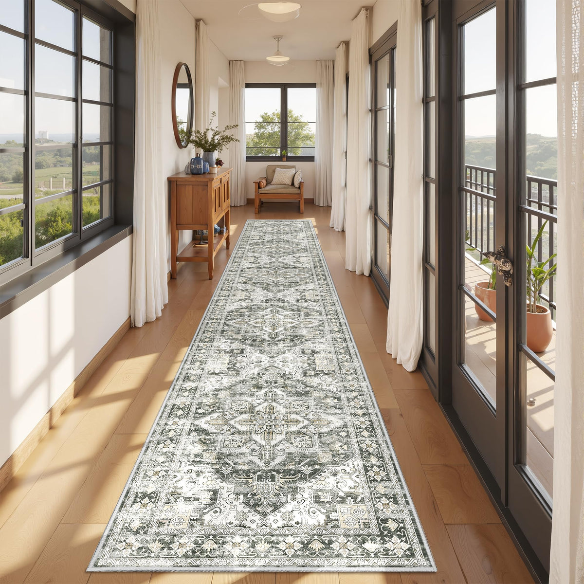 4x6 Area Rugs for Living Room, Non Slip Rugs for Bedroom, Beige