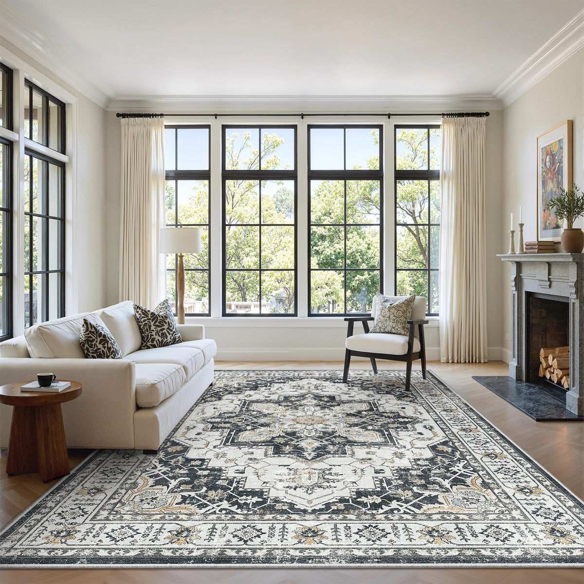 zesthome 5x7 Area Rugs for Living Room,Large Washable Rug,Orange