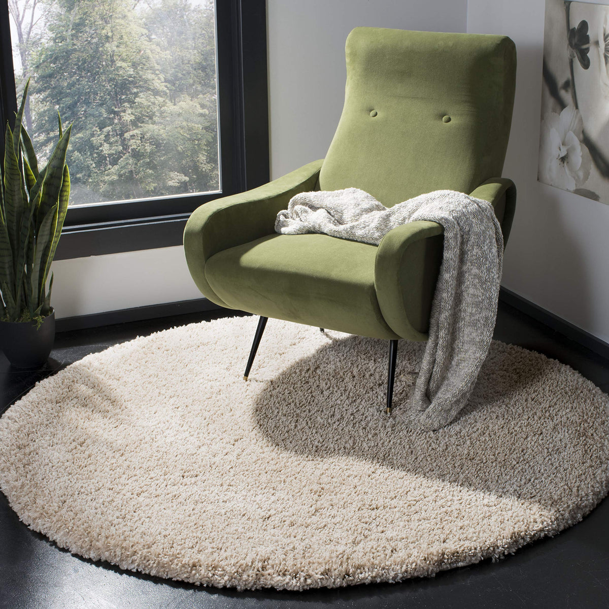 SAFAVIEH Area Rug 4x6 - California Shag Collection - Ivory, Non-Shedding & Easy to Clean, Ultra Plush Thick Pile, Ideal for Living Room, Bedroom, Dining Space (SG151-1212)