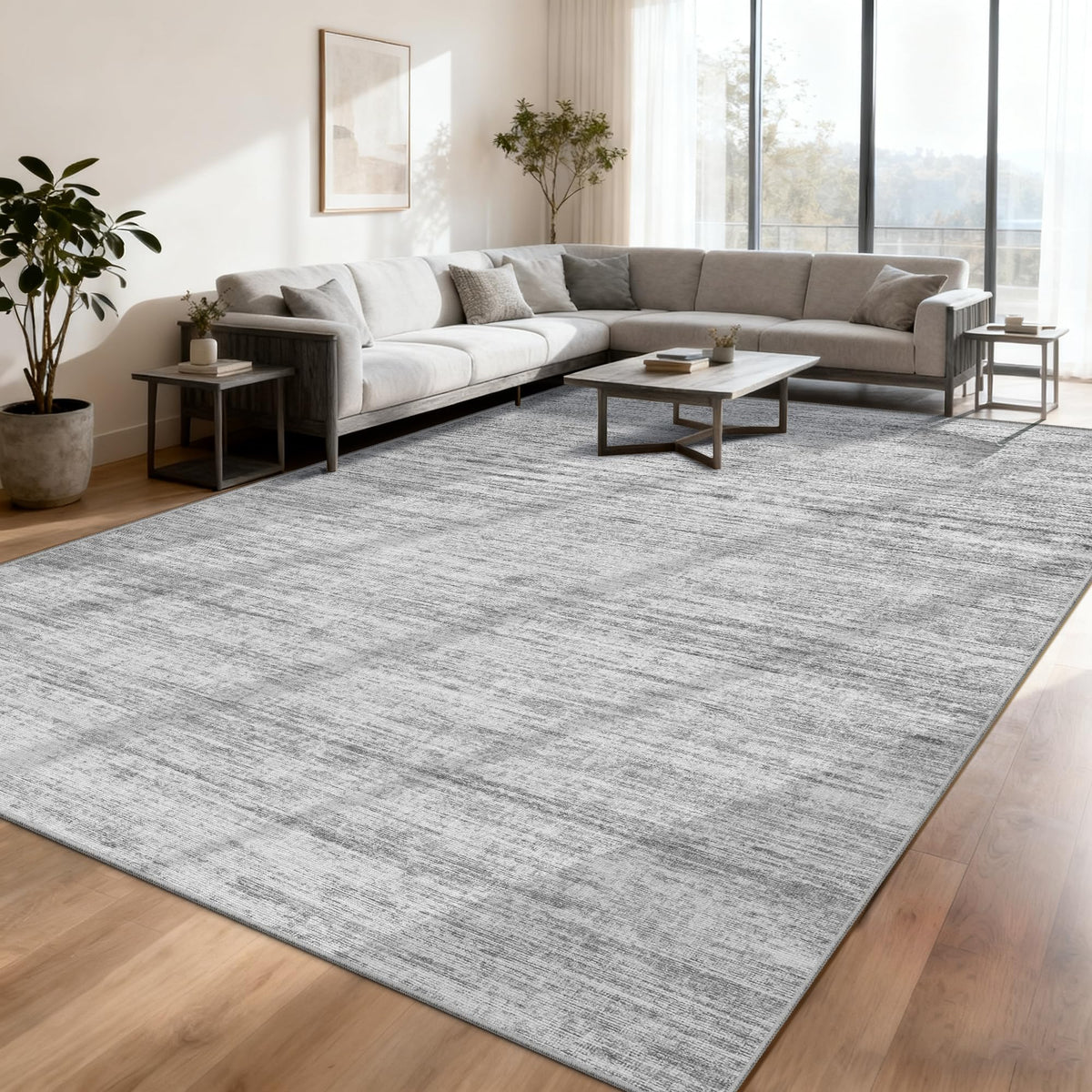 5x7 Area Rugs - Ultra-Thin Washble Rugs,Non-Slip Low Pile Abstract Print Rugs for Living Room,Home Office Decor,Stain Resistant Machine Washable Area Rug