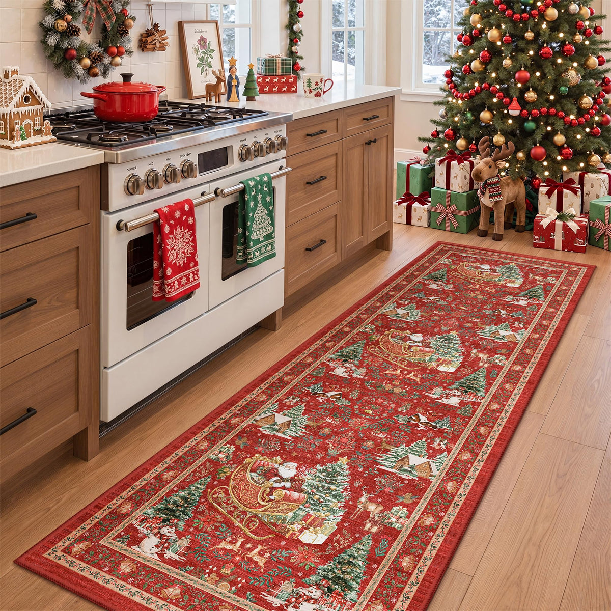 zesthome 5x7 Area Rugs for Living Room,Large Washable Rug,Orange