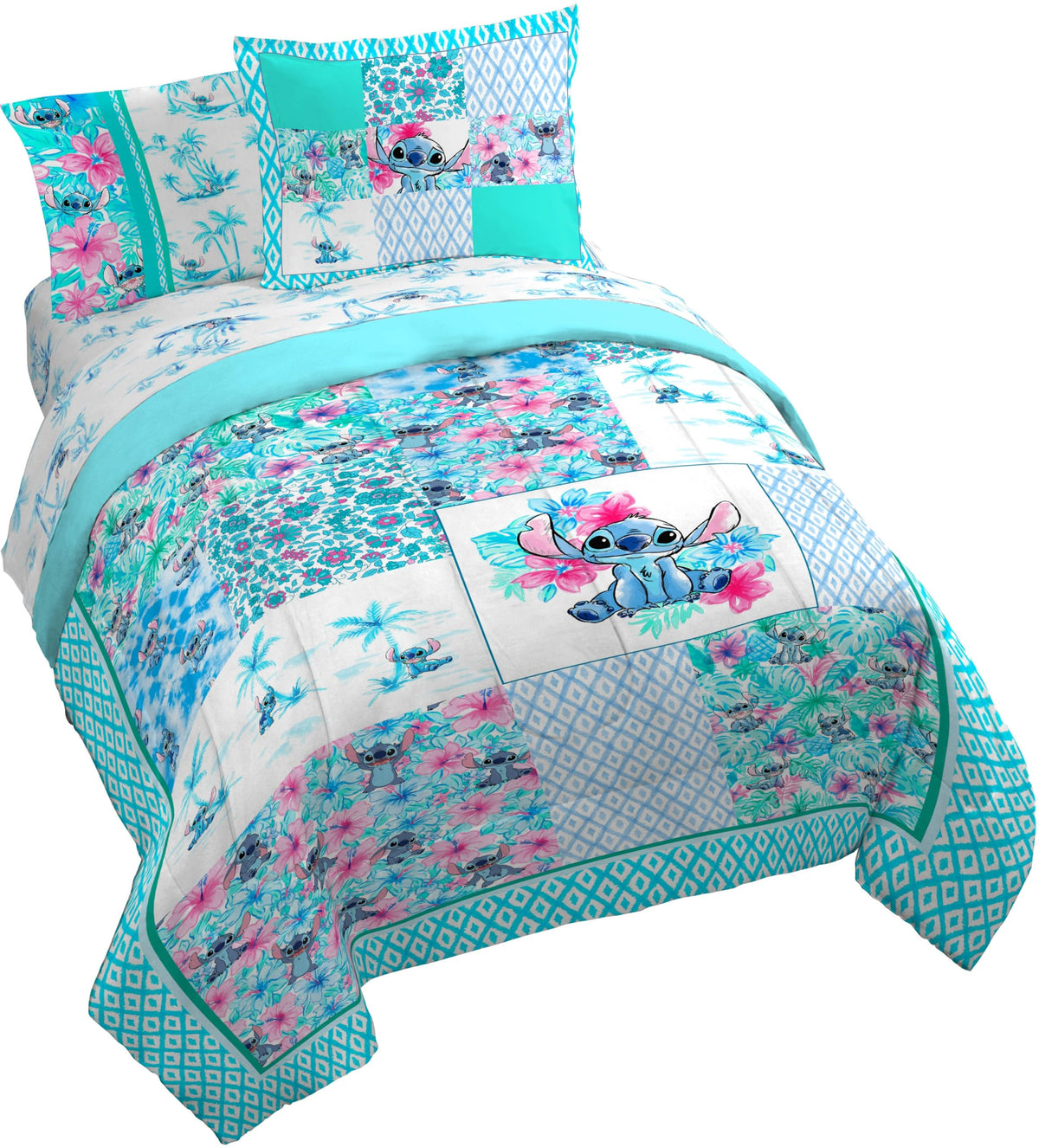 Disney Lilo and Stitch Full Size Comforter Set 7 Piece Bedding, Multi
