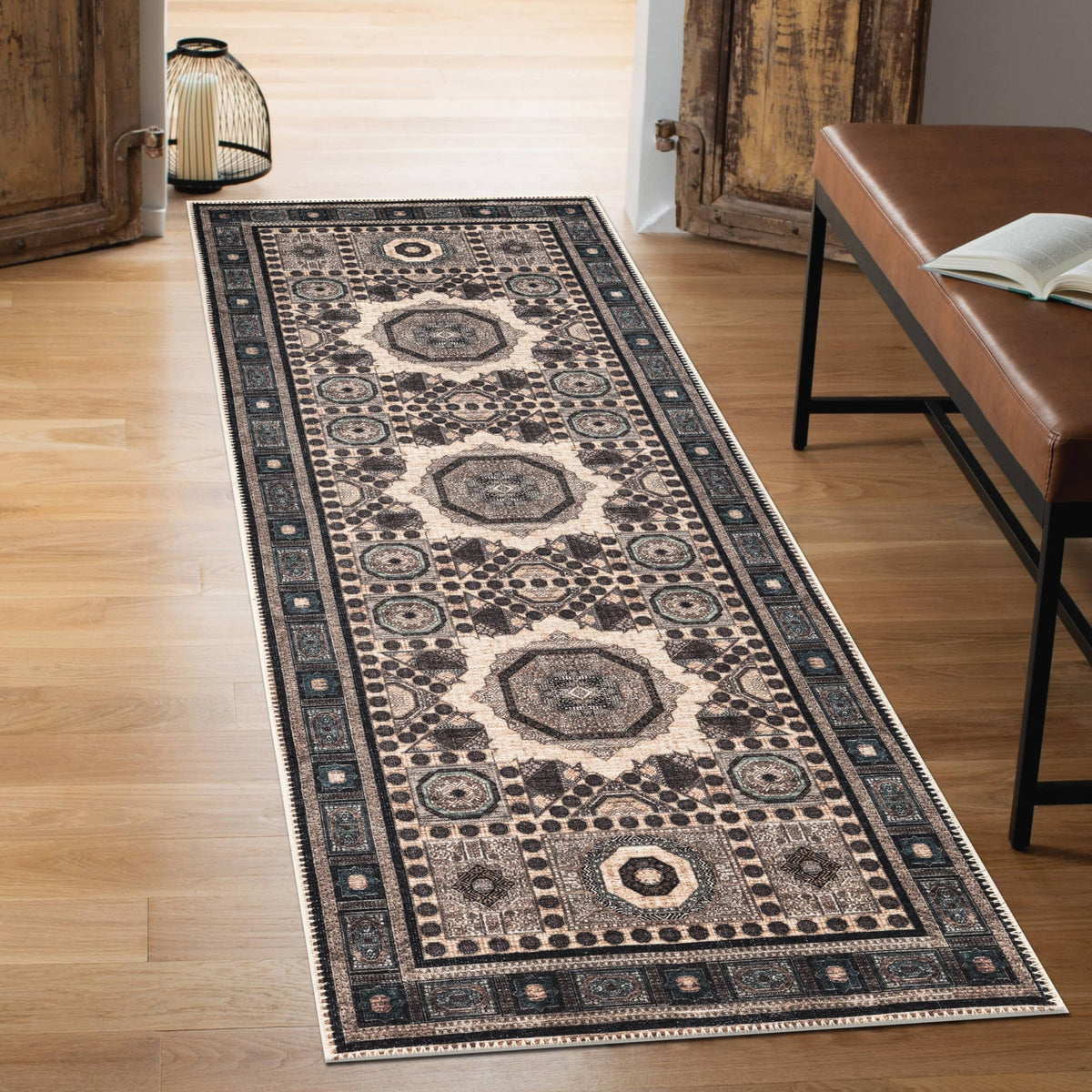 Keen Home Design Vintage Washable Entryway Rug, Non-Slip Low Pile, 3x5