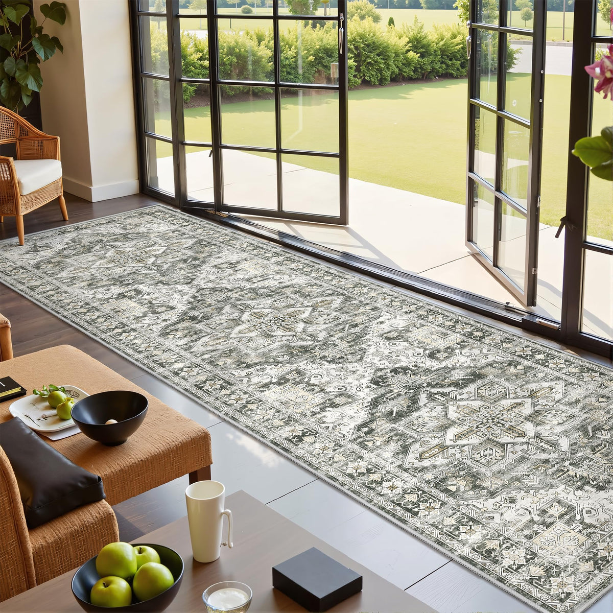 4x6 Area Rugs for Living Room, Non Slip Rugs for Bedroom, Beige