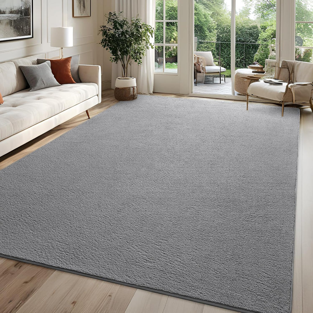 4x6 Grey Area Rug Modern Aesthetic Minimalist