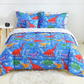 Mooreeke Kids Twin Comforter Sets for Boys 6 Pieces Truck Blue Bedding Set for Teens Soft Microfiber Kids Bed in A Bag with Comforter, Sheet Set, Shams and Decorative Toy Pillow All Season